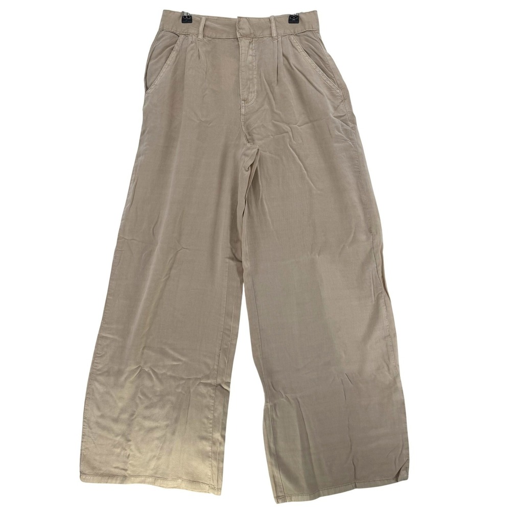 Forever21 Wide Leg Pants Women Small Tan Beige High Rise Office Siren Minimalist